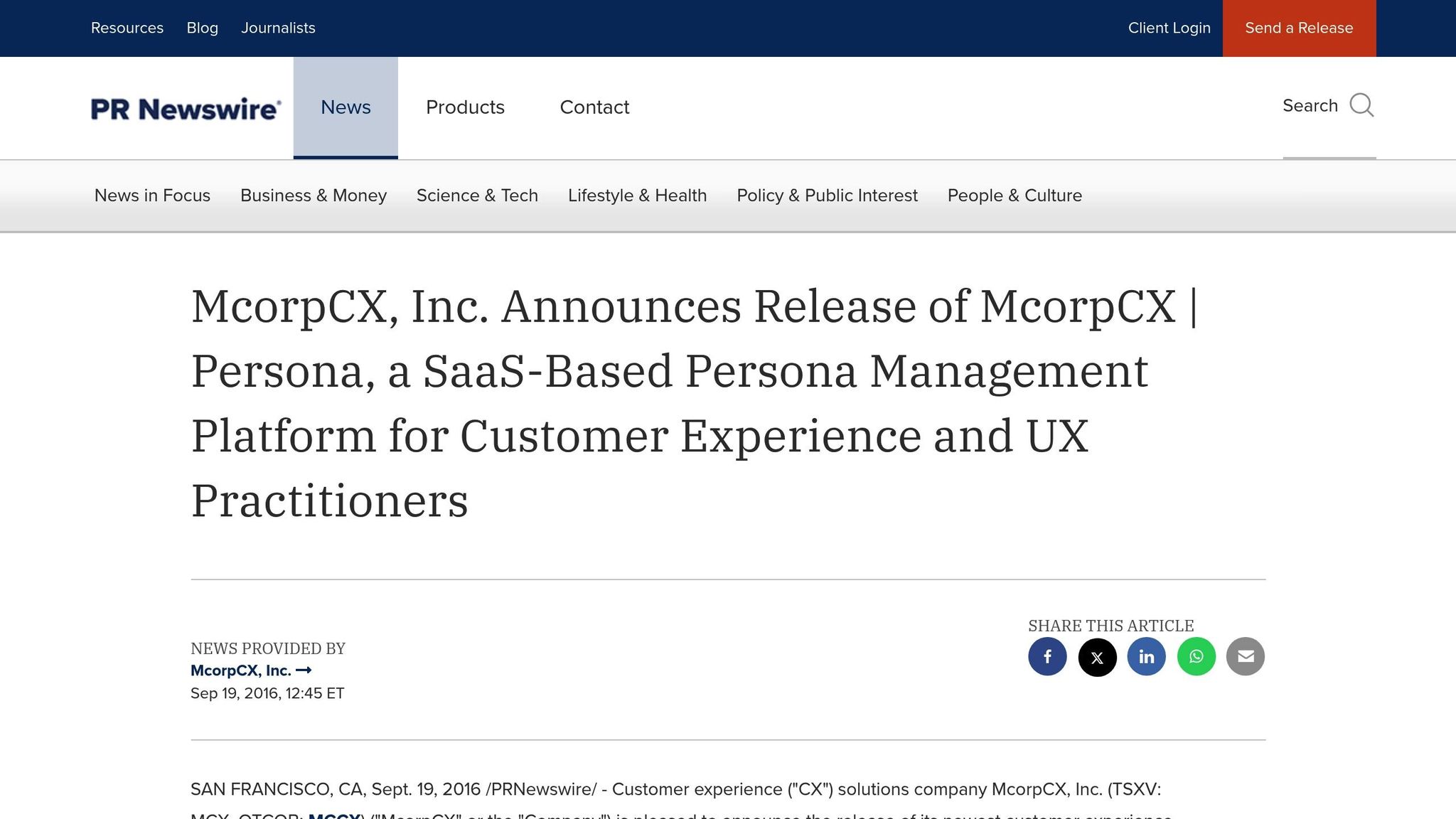 McorpCX Persona
