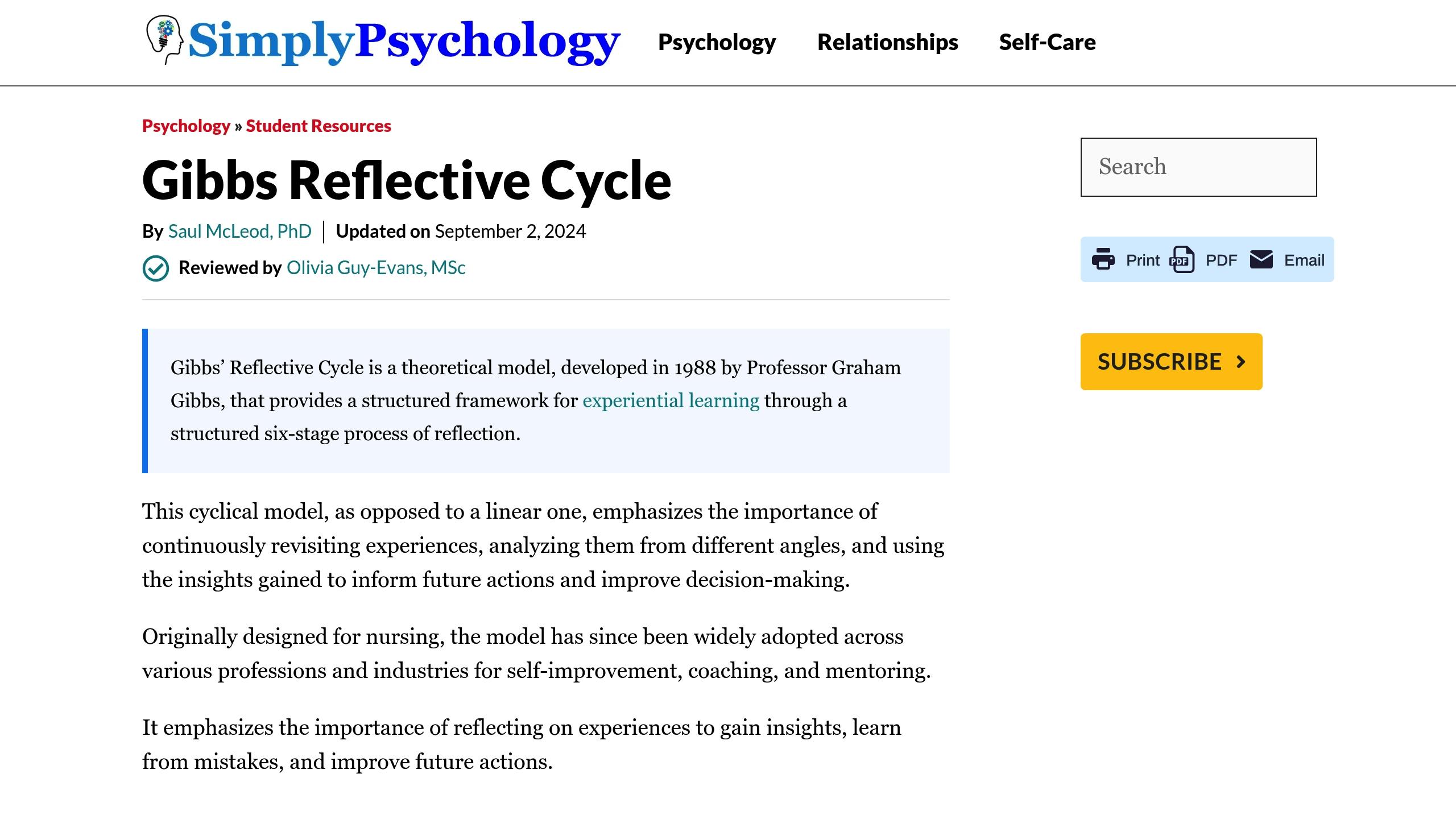 Gibbs' Reflection Cycle